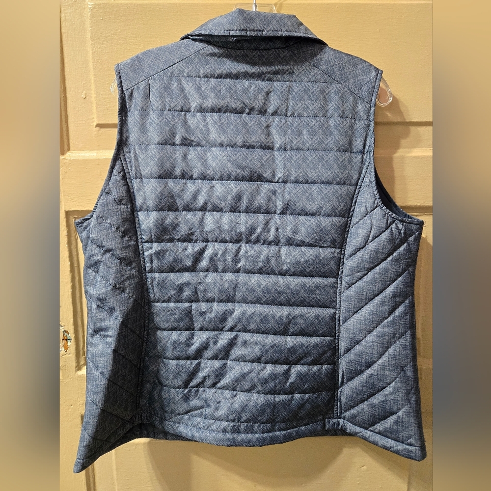 🌴Christopher & Banks Zip Front Slate Blue Puffer Vest EUC Size: XL - Picture 4 of 5